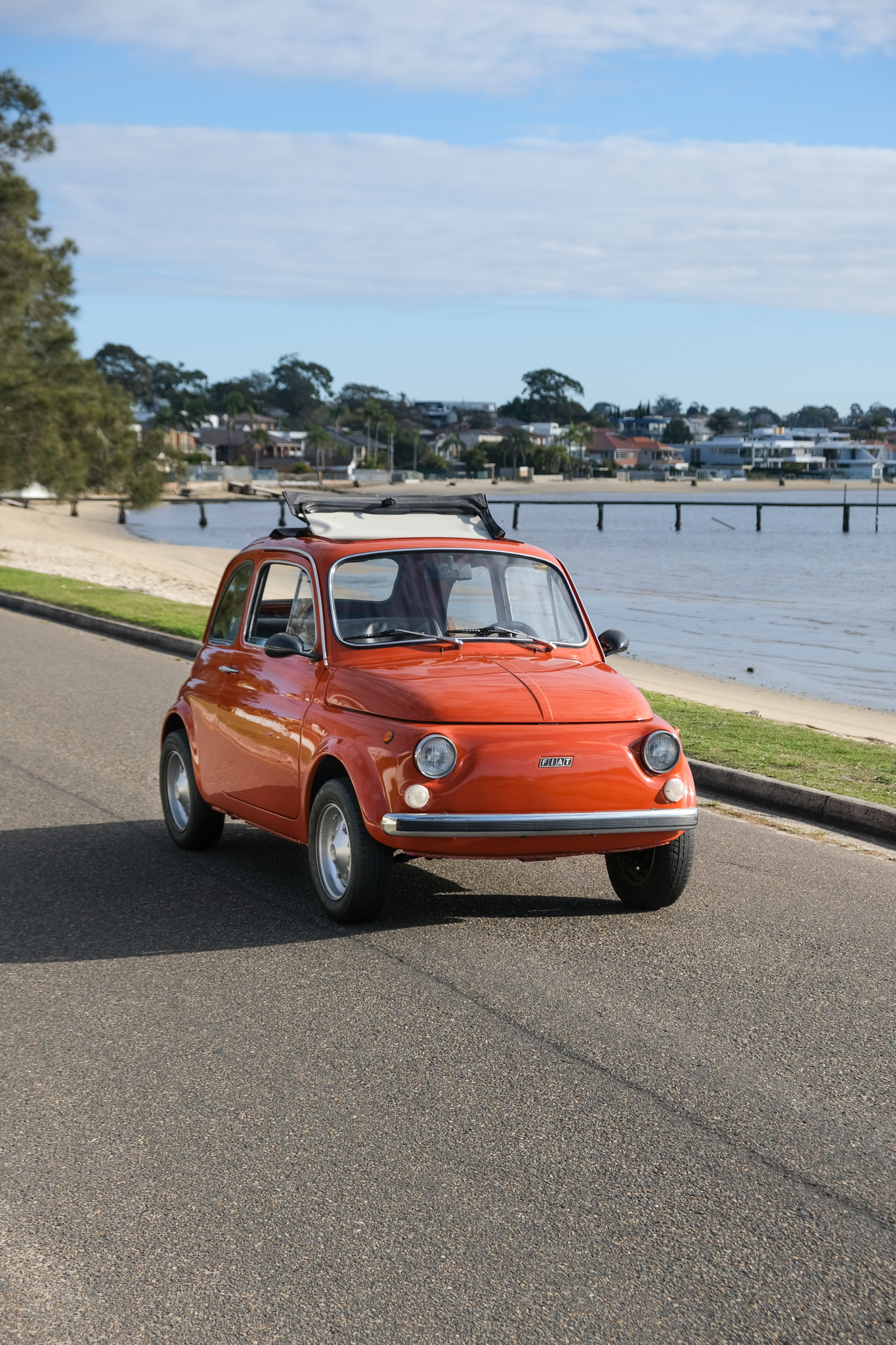 Classic Fiat 500 by the bay