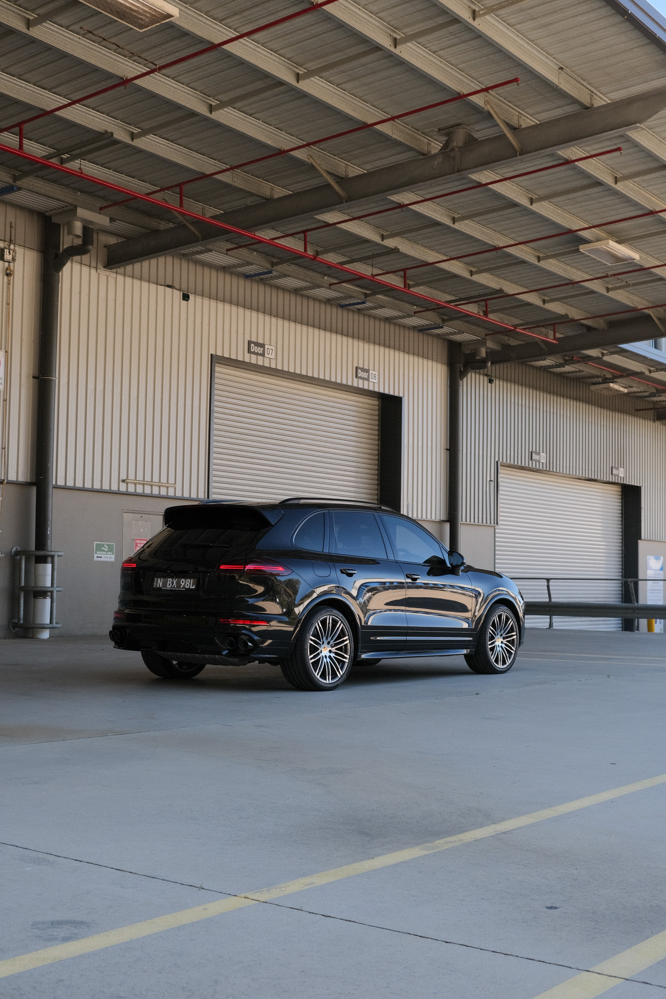 Porsche Cayenne at loading dock