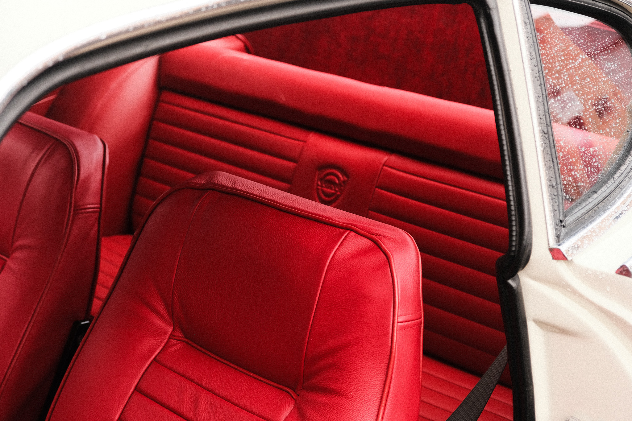 Red leather interior detail